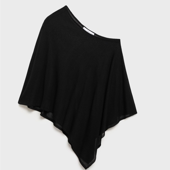 Mango sheer ASYMMETRICAL KNITTED CAPE - Picture 4 of 10